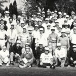Black and white photo. Group shot of the Italian American Open 2022