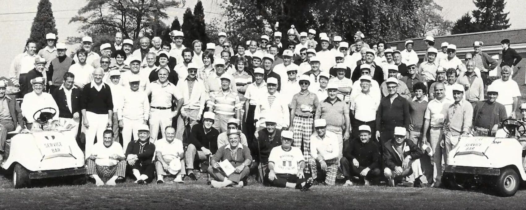 Black and white photo. Group shot of the Italian American Open 2022